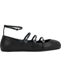 McQueen - Buckled-Straps Square-Toe Ballerina Shoes - Lyst
