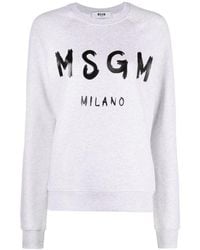 MSGM - Logo-Printed Crewneck Sweater - Lyst