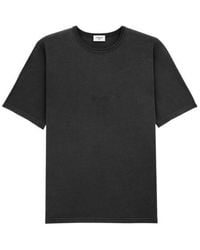 Saint Laurent - Logo Embroidered Crewneck T-Shirt - Lyst