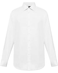 Giorgio Armani - Button-Up Curved Hem Shirt - Lyst
