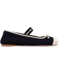 Miu Miu - Crochet Two-Toned Ballerina Flats - Lyst