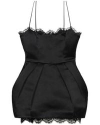 Blumarine - Lace-Trim Balloon Mini Dress - Lyst