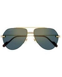 Cartier - Aviator Frame Sunglasses - Lyst