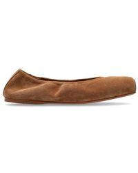 Alaïa - Leather-Trimmed Suede Ballet Flats - Lyst