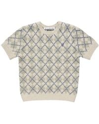 Acne Studios - Bouclé Argyle Knit Sweater - Lyst