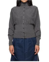 OPEN YY - Button-Front Cropped Cardigan - Lyst