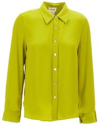 P.A.R.O.S.H. - Long Sleeved Buttoned Satin Shirt - Lyst