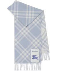 Burberry - Checked Fringed-Edge Scarf - Lyst