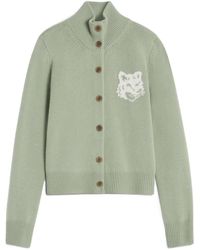 Maison Kitsuné - Maison Kitsuné Fox Head Intarsia High-Neck Cardigan - Lyst