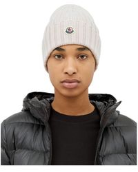 Moncler - Logo Patch Ribbed Beanie - Lyst