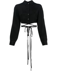 Christopher Esber - Tied-Waist Cropped Shirt - Lyst