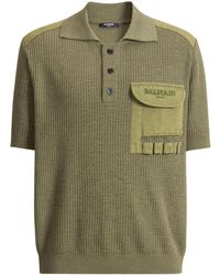 Balmain - Vintage Utility Ribbed Knit Polo - Lyst