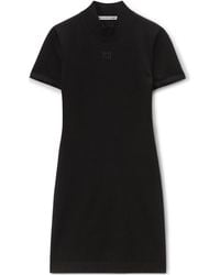 Alexander Wang - T By Logo-Embossed Short-Sleeved Mini Dress - Lyst