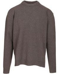 Rick Owens - Ribbed Crew Neck Knitted Sweater - Lyst