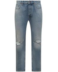 Palm Angels - Straight Leg Distressed Jeans - Lyst