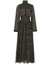 Dolce & Gabbana - Silk Polka-Dot Maxi Dress - Lyst