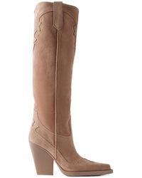 Paris Texas - Solid Color Suede Knee-High Boots - Lyst