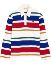 Ami Paris - Striped Cotton Polo With Ami Patch - Lyst