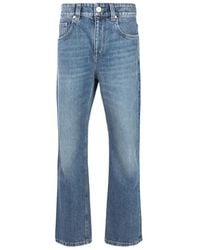 Brunello Cucinelli - Logo Patch Straight-Leg Jeans - Lyst