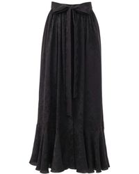 Chloé - Chloé Rose Jacquard Gathered Midi Skirt - Lyst