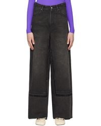 MM6 by Maison Martin Margiela - Logo-Patch Wide-Leg Jeans - Lyst