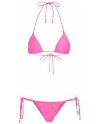 Dolce & Gabbana - Logo-Plaque Halterneck Triangle Bikini - Lyst