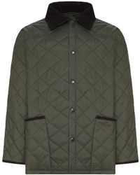 Barbour - Corduroycollar Diamondquilted Overshirt Jacket - Lyst