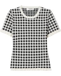 Sea - Saige Ruffled Gingham Jacquard-Knit Top - Lyst