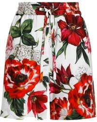 Dolce & Gabbana - Dolce & Gabbana Floral Motif Shorts - Lyst