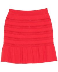 Blugirl Blumarine - Pointelle-Knit Ruffled Skirt - Lyst