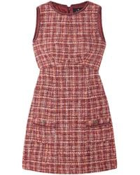 Etro - Checked Cotton-Blend Bouclé-Tweed Mini Dress - Lyst
