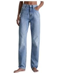 Calvin Klein - Authentic High-Rise Straight-Leg Jeans - Lyst
