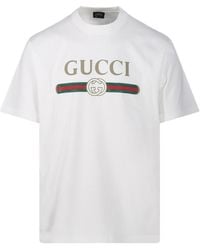 Gucci - Logo Printed Jersey T-Shirt - Lyst