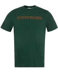 Moncler - Crewneck Embroidered Logo T-Shirt - Lyst