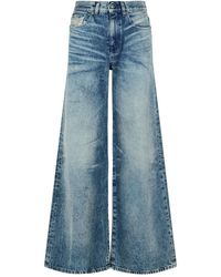DIESEL - Logo Patch Wide-Leg Jeans - Lyst