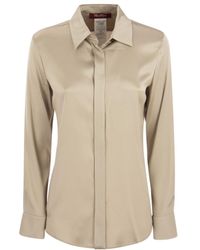 Max Mara - Long-Sleeved Pointed Collar Shirt - Lyst