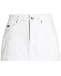 Dolce & Gabbana - Logo Patch Mini Denim Skirt - Lyst