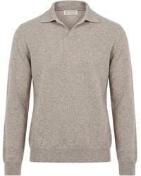 Brunello Cucinelli - Collared Long-Sleeved Knit Sweater - Lyst