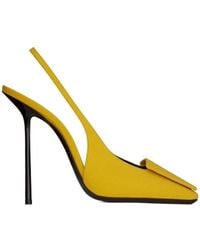 Saint Laurent - George Square Toe Slingback Pumps - Lyst