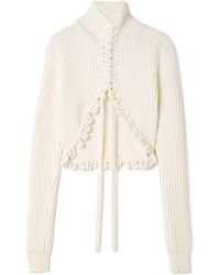 Alaïa - Lace-Up Wool Ribbed Sweater - Lyst