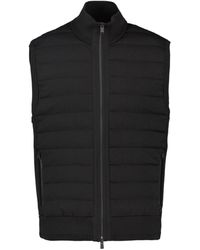 BOSS - Knitted-Panels Quilted Gilet - Lyst