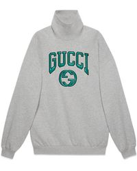 Gucci - Logo Embroidered Crewneck Sweatshirt - Lyst