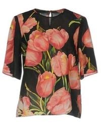 Dolce & Gabbana - Short-Sleeved Round-Neck Top - Lyst