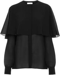Chloé - Chloé Crewneck Straight Hem Long-Sleeved Shirt - Lyst