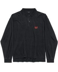 Balenciaga - Laurel Destroyed Long Sleeved Polo Shirt - Lyst
