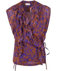 Dries Van Noten - Clematis Ruffled Print Top - Lyst