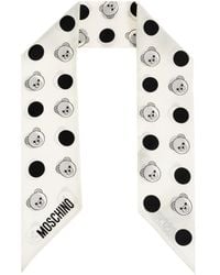 Moschino - Logo Print Polka Dot Scarf - Lyst