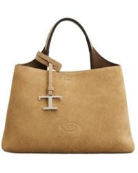 Tod's - Top-Handle Suede Tote Bag - Lyst