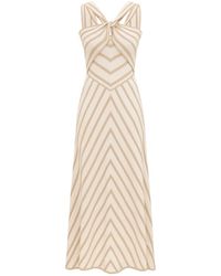 Zimmermann - Striped Knotted Midi Dress - Lyst