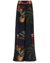 Johanna Ortiz - Printed High-Rise Silk Wide-Leg Pants - Lyst